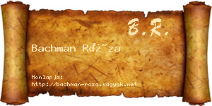 Bachman Róza névjegykártya